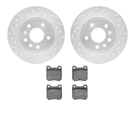 DYNAMIC FRICTION CO 7502-65011, Rotors-Drilled and Slotted-Silver with 5000 Advanced Brake Pads, Zinc Coated 7502-65011